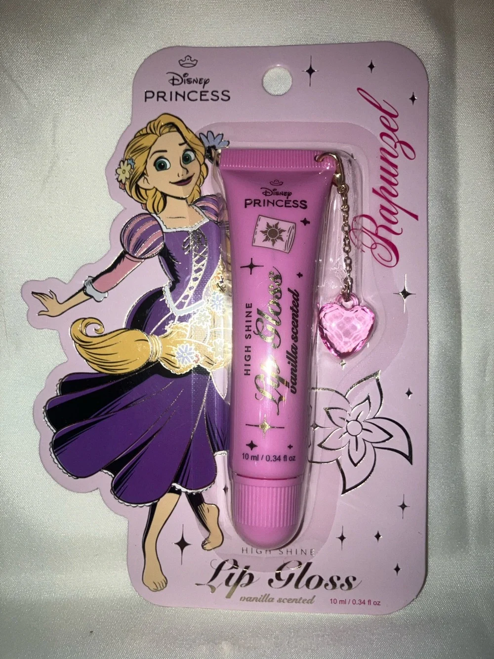 Disney Princess Lip Gloss Trio with Charms Belle Cinderella‎ Repunzel  Vanilla